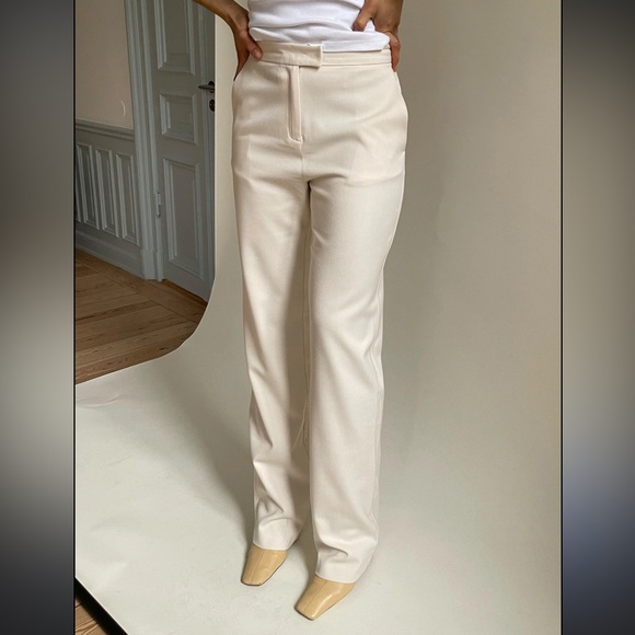 Djerf Avenue Pants - Djerf Avenue Cream Trousers